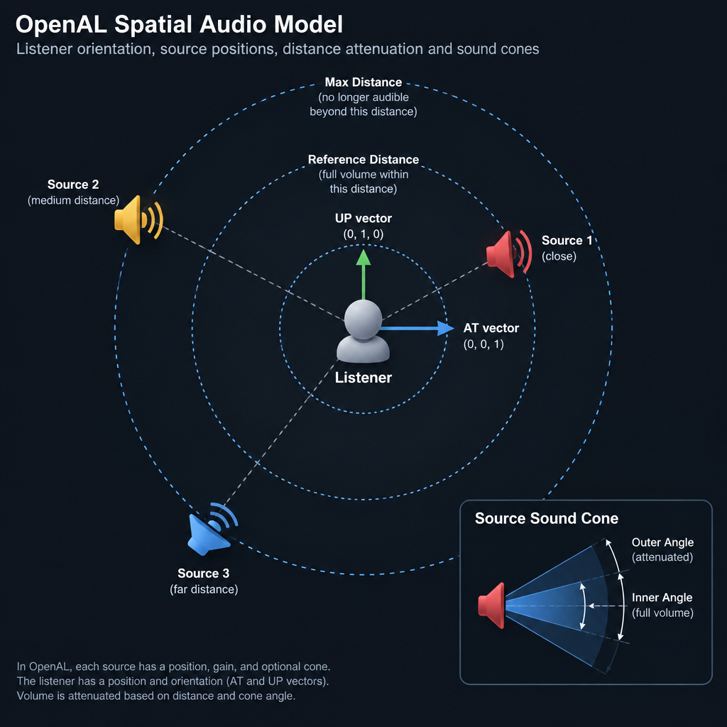 OpenAL 3D Audio Model Diagram