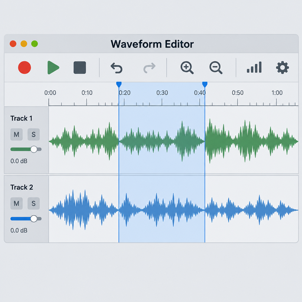 Audacity Waveform Editor Screenshot Style