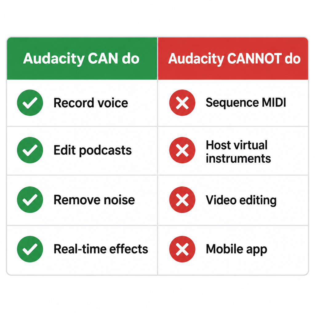 Audacity Capabilities Comparison Chart